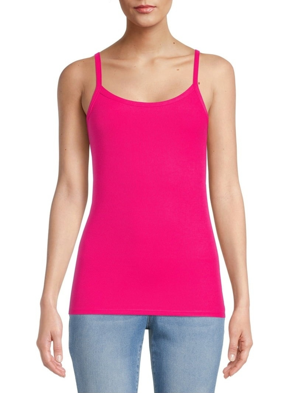 No Boundaries Bright Hot Pink Ribbed Tank Top